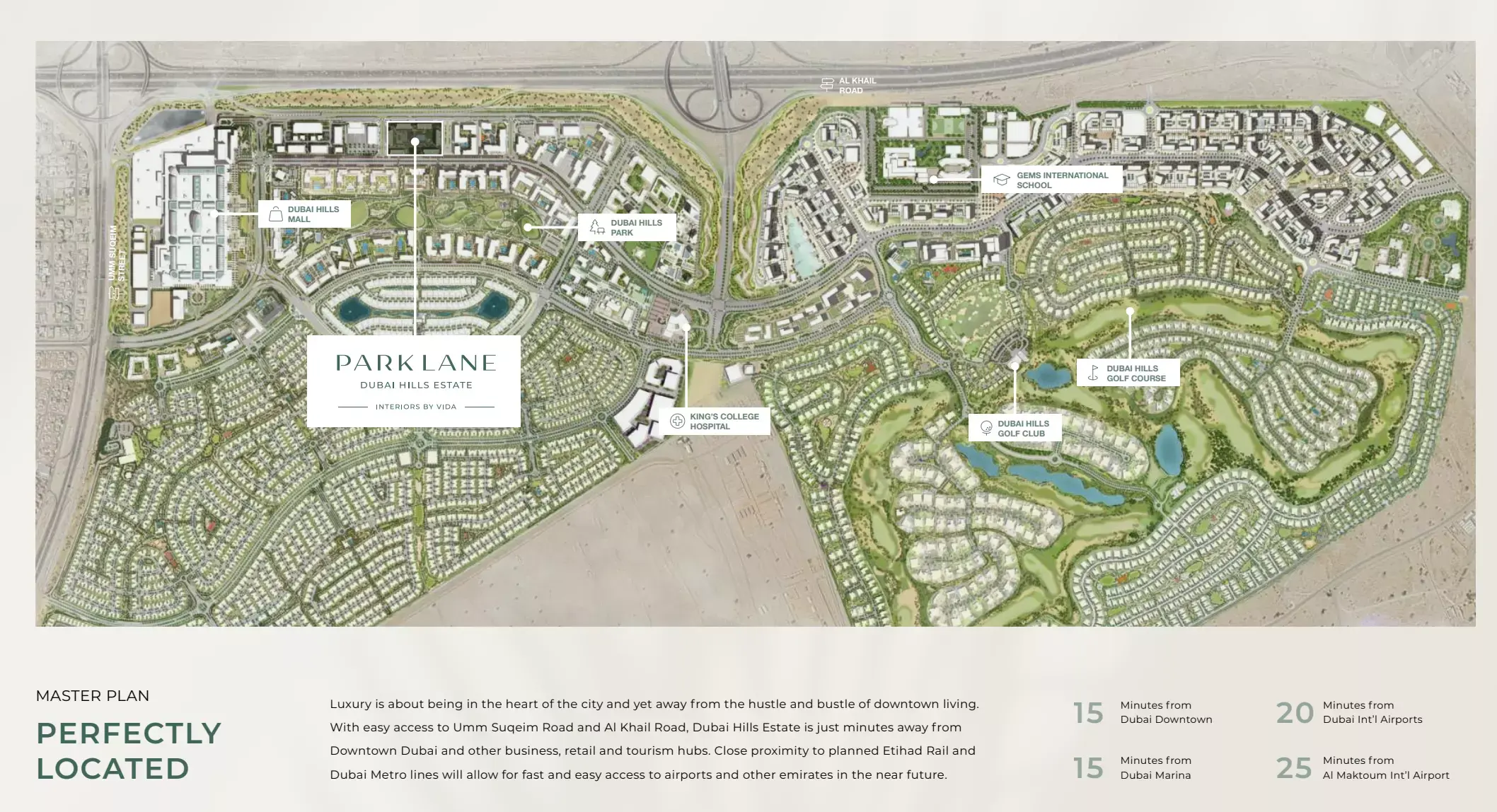 Masterplan for Park Lane Residences by Emaar