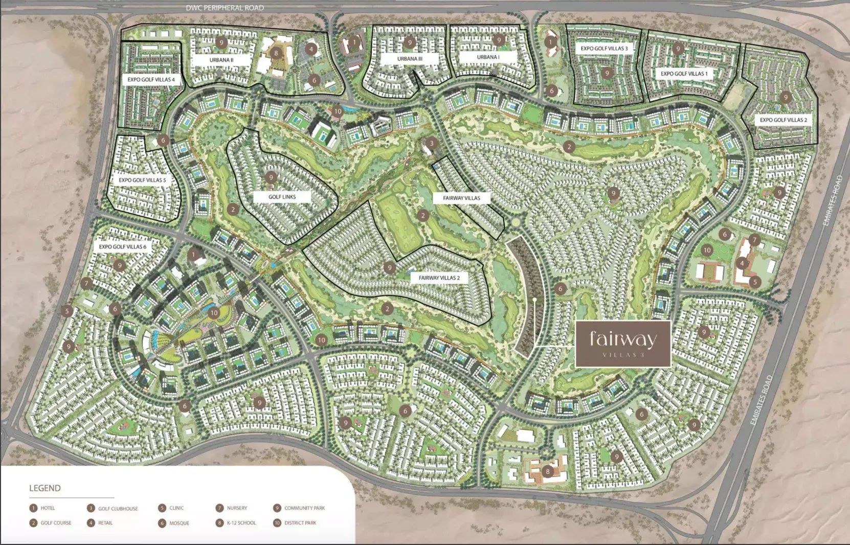 Masterplan for Fairway Villas Phase 3 By Emaar