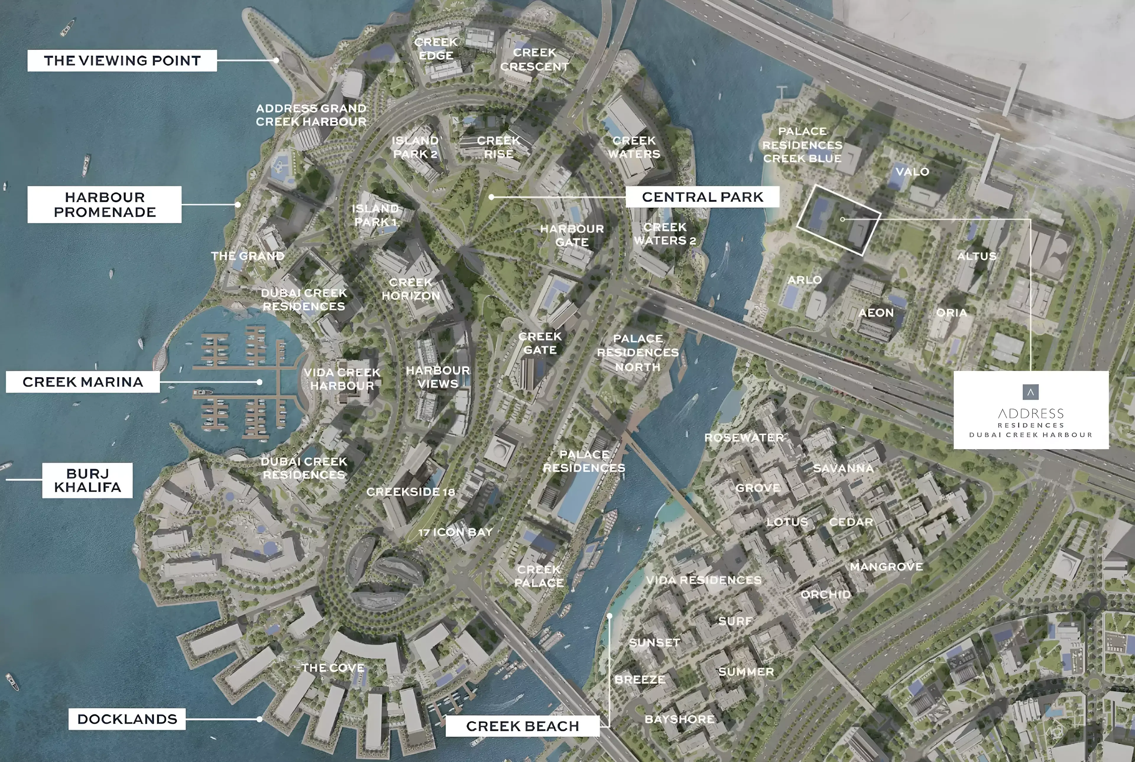 Masterplan for Address Residences at Dubai Creek Harbour