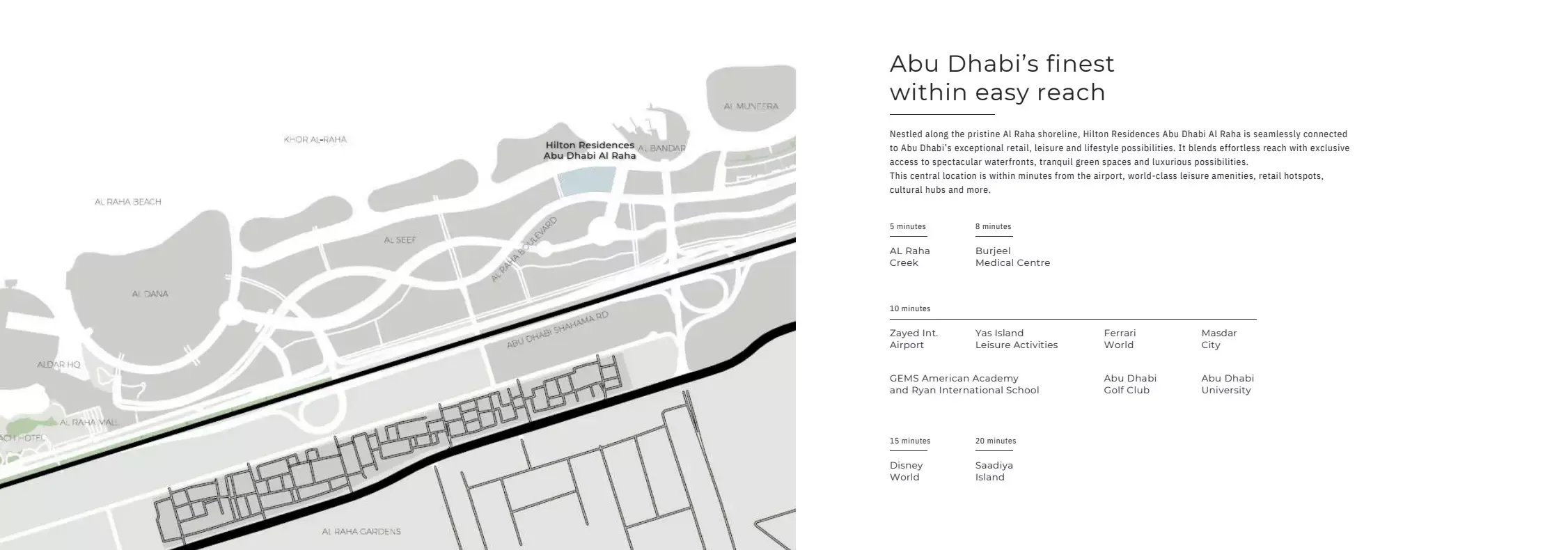 Masterplan for Hilton Residences Abu Dhabi Al Raha